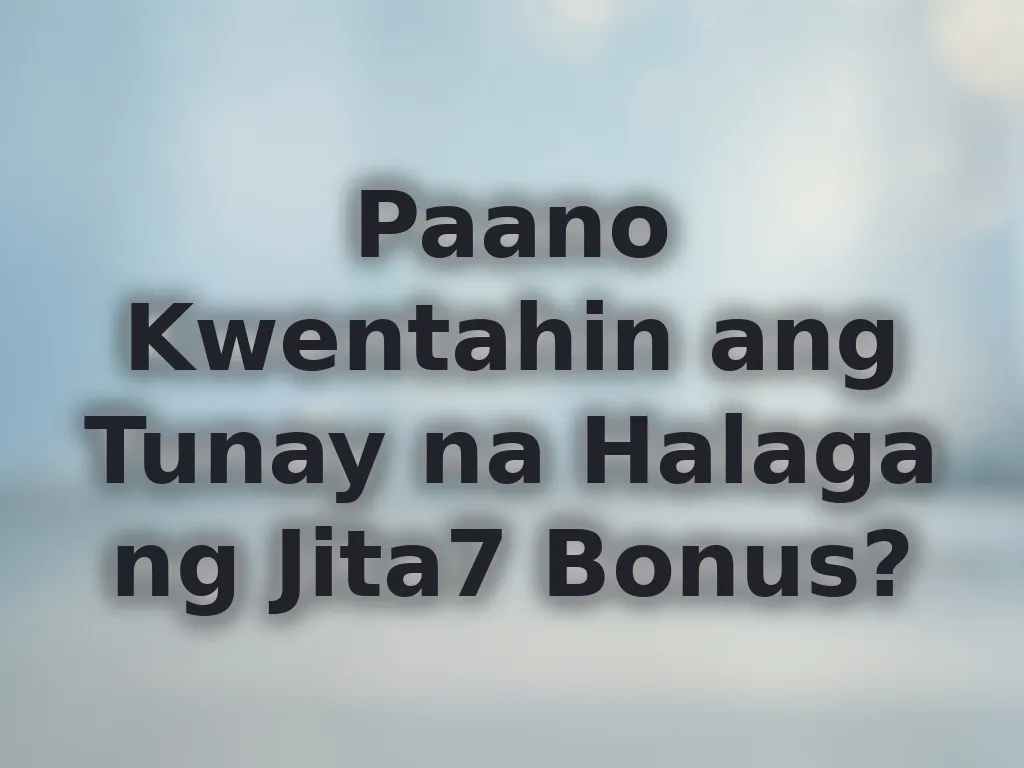 Pagkwenta ng bonus value