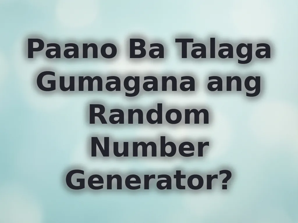 Pag-unawa sa RNG math